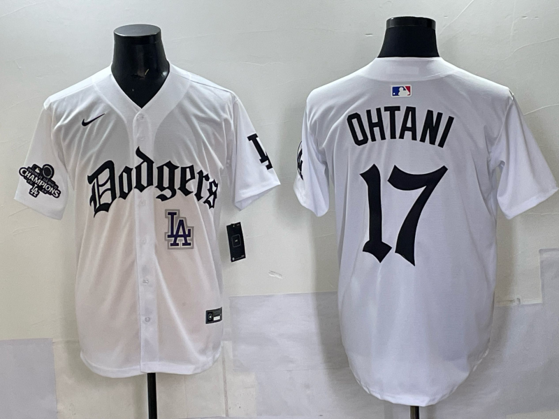 Men Los Angeles Dodgers #17 Ohtani white Nike 2025 MLB jersey 005->los angeles dodgers->MLB Jersey